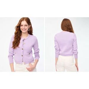 J. Crew Lavendar 100% cotton knit button down cardigan small #724